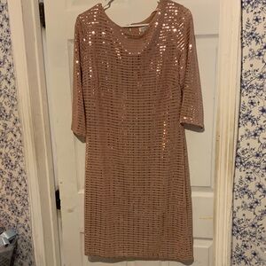 Elegant Sequin Dress in Rose Gold